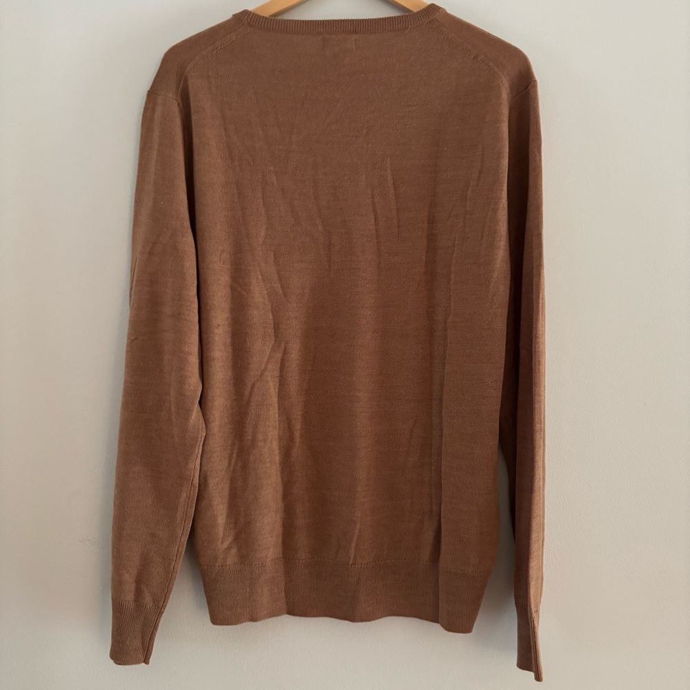 J.Crew‎ Supersoft Wool Blend Crewneck Sweater Men’s Medium Camel Tan NWT Preppy - Picture 5 of 8